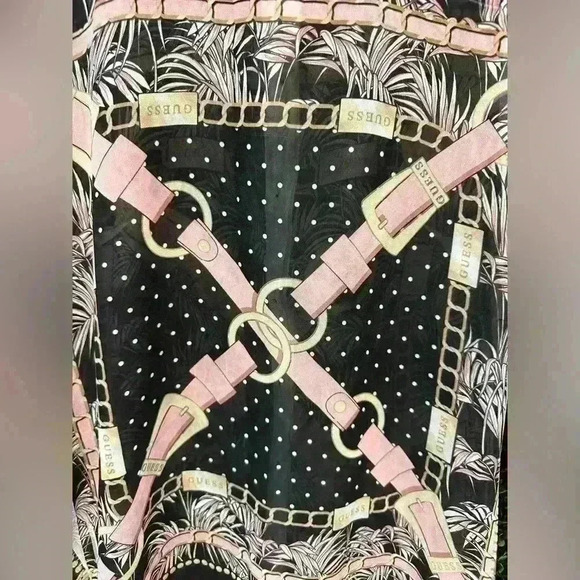 GUESS BLACK AND PINK EMBELLISHED BLOUSE SIZE S “LIMITED EDITION” - Picture 7 of 8